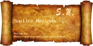 Suplicz Melinda névjegykártya
