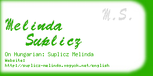melinda suplicz business card